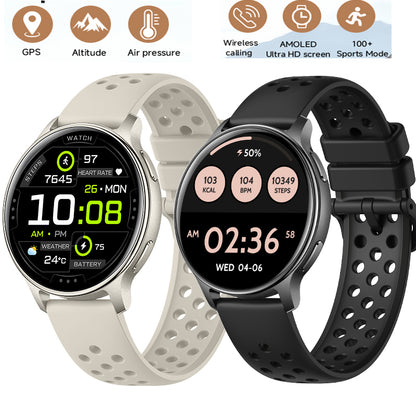 HT43 Smart Watch – 1.32" AMOLED Display, Bluetooth Calling, 100+ Sports Modes, Heart Rate & SpO2 Monitoring, 3ATM Waterproof