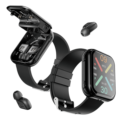 T1 Hybrid Smart Watch with Detachable True Wireless Earbuds