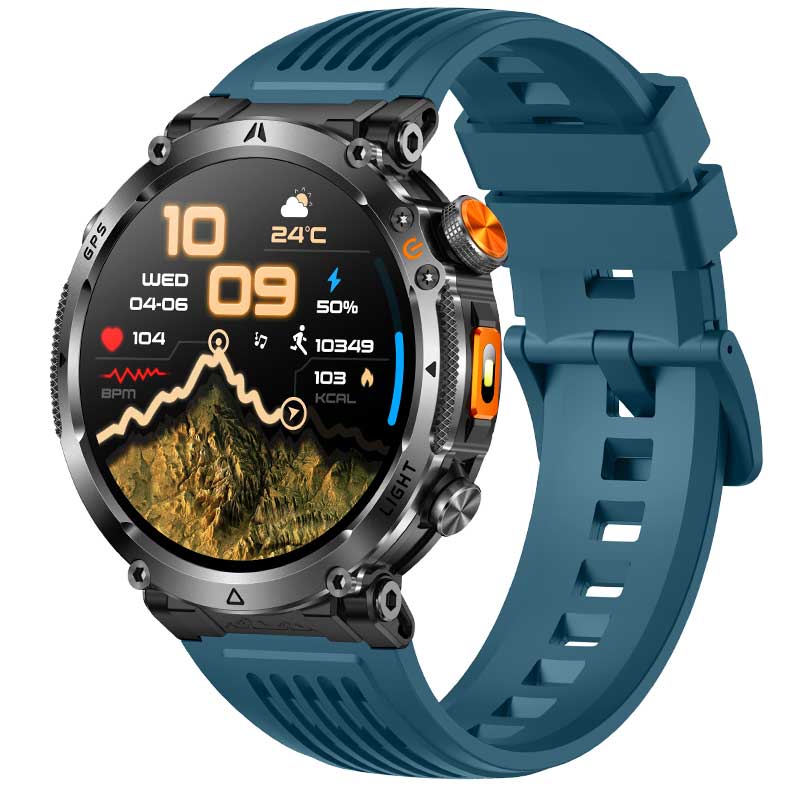 HT42 Smart Watch – Altitude Barometer, Compass, LED Torch, GPS, 850mAh Long Battery Life, Rugged Alloy Design