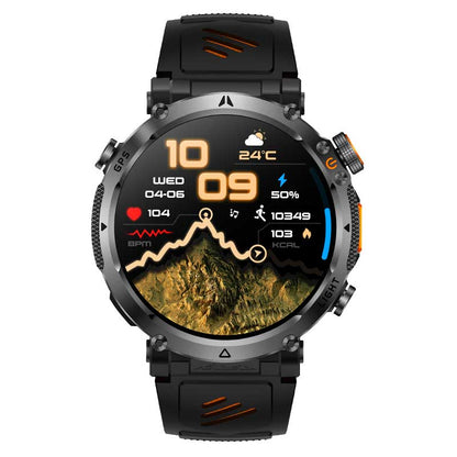 HT42 Smart Watch – Altitude Barometer, Compass, LED Torch, GPS, 850mAh Long Battery Life, Rugged Alloy Design